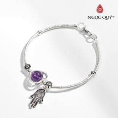 Vòng tay đá Thạch anh tự nhiên phối charm - Mẫu VC0131 - Ngọc Quý