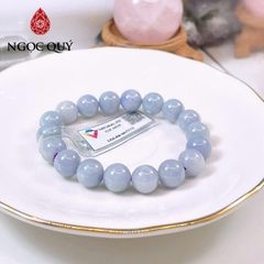 Vòng tay cẩm thạch A Ngọc Quý- Ngọc phỉ thúy type A tím tử lan hạt 10mm LM35