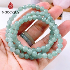 Vòng tay cẩm thạch A - Chuỗi hạt 3 line đá Lam Ngọc Type A hạt 6mm - Ngọc Quý