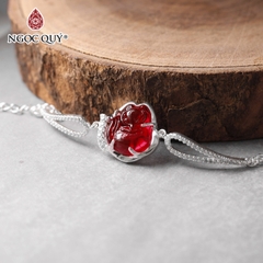 Lắc tay bạc hồ ly pha lê