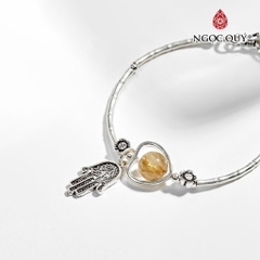 Vòng tay đá Thạch anh tự nhiên phối charm - Mẫu VC0131 - Ngọc Quý