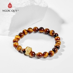 Vòng tay đá Thạch anh mắt hổ tự nhiên phối charm - Mẫu VC0111 - Ngọc Quý