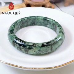 Vòng cẩm thạch A Myanmar Ngoc Quý - Ngọc phỉ thúy type A bản hẹ sơn thủy ni 51-58mm LM162