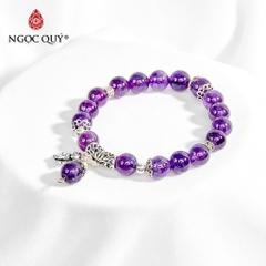 Vòng tay đá Thạch anh tự nhiên phối charm - Mẫu VC0121 - Ngọc Quý
