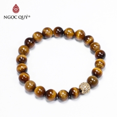 Vòng tay đá Thạch anh mắt hổ tự nhiên phối charm - Mẫu VC0153 - Ngọc Quý