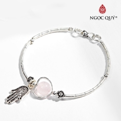 Vòng tay đá Thạch anh tự nhiên phối charm - Mẫu VC0131 - Ngọc Quý