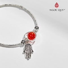 Vòng tay đá Thạch anh tự nhiên phối charm - Mẫu VC0131 - Ngọc Quý