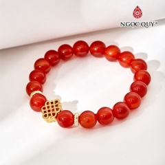 Vòng tay đá Thạch anh tự nhiên phối charm - Mẫu VC0128 - Ngọc Quý
