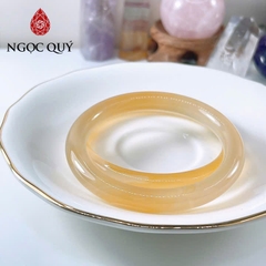 Vòng tay mã não - Vòng mã não vàng cọng tròn 8mm - Ngọc Quý