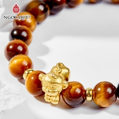 Vòng tay đá Thạch anh mắt hổ tự nhiên phối charm - Mẫu VC0111 - Ngọc Quý