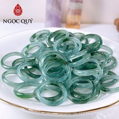 Nhẫn cẩm thạch A - Nhẫn nữ phỉ thúy lam ngọc điểm xanh cây Type A chất băng LG05 - Ngọc Quý
