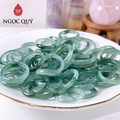 Nhẫn cẩm thạch A - Nhẫn nữ phỉ thúy lam ngọc điểm xanh cây Type A chất băng LG05 - Ngọc Quý