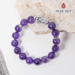 Vòng tay đá Thạch anh tự nhiên phối charm - Mẫu VC0143 - Ngọc Quý