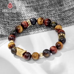 Vòng tay đá Thạch anh mắt hổ tự nhiên phối charm - Mẫu VC0964 - Ngọc Quý