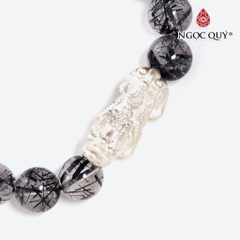 Vòng tay đá Thạch anh tóc tự nhiên phối charm - Mẫu VC1287 - Ngọc Quý