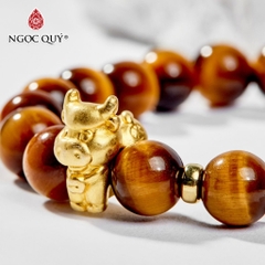 Vòng tay đá Thạch anh mắt hổ tự nhiên phối charm - Mẫu VC0111 - Ngọc Quý