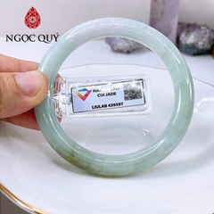 Vòng cẩm thạch A Myanmar - Ngọc phỉ thúy type A bản tròn màu xanh điểm phỉ 52-56mm LM101 (kèm kđ type A) - Ngoc Qúy