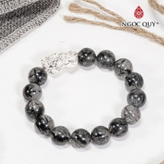 Vòng tay đá Thạch anh tóc tự nhiên phối charm - Mẫu VC1287 - Ngọc Quý