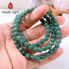 Vòng tay cẩm thạch A - Chuỗi hạt 3 line đá Lam Ngọc Type A hạt 6mm - Ngọc Quý