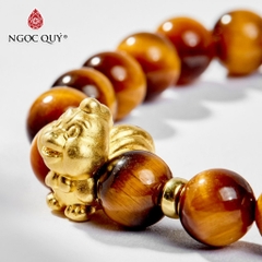 Vòng tay đá Thạch anh mắt hổ tự nhiên phối charm - Mẫu VC0111 - Ngọc Quý