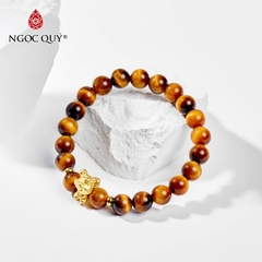 Vòng tay đá Thạch anh mắt hổ tự nhiên phối charm - Mẫu VC0111 - Ngọc Quý