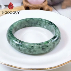 Vòng cẩm thạch A Myanmar Ngoc Quý - Ngọc phỉ thúy type A bản hẹ sơn thủy ni 51-58mm LM162