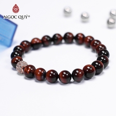 Vòng tay đá Thạch anh mắt hổ tự nhiên phối charm - Mẫu VC0162 - Ngọc Quý