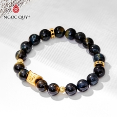 Vòng tay đá Thạch anh mắt hổ tự nhiên phối charm - Mẫu VC0964 - Ngọc Quý