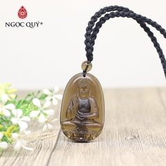 Mặt dây chuyền phật bản mệnh đá thạch anh khói