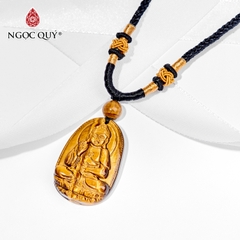 Mặt dây chuyền phật bản mệnh đá mắt hổ vàng nâu