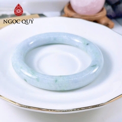 Vòng cẩm thạch A Ngọc Quý - Ngọc phỉ thúy type A bản bản tròn hoa bay ni 53 - 57 mm LM158