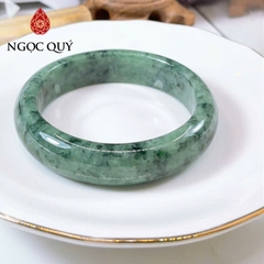 Vòng cẩm thạch A Myanmar Ngoc Quý - Ngọc phỉ thúy type A bản hẹ sơn thủy ni 51-58mm LM162