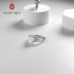 Nhẫn bạc đính hạt đá thiên nhiên mẫu E0008