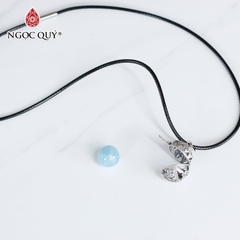 Mặt dây chuyền bạc lồng hạt đá 12mm