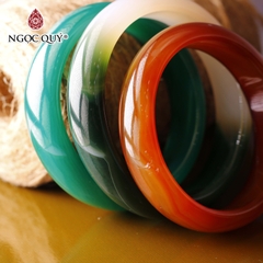 Vòng tay nguyên khối bản lớn đá mã não ( Vòng đại gia) bản 15mm