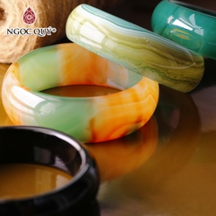 Vòng tay nguyên khối bản lớn đá mã não ( Vòng đại gia) bản 21mm