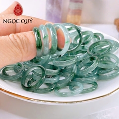 Nhẫn cẩm thạch A - Nhẫn nữ phỉ thúy lam ngọc điểm xanh cây Type A chất băng LG05 - Ngọc Quý