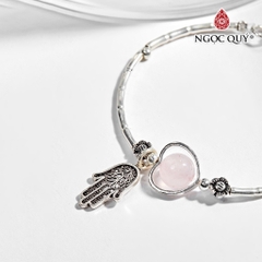 Vòng tay đá Thạch anh tự nhiên phối charm - Mẫu VC0131 - Ngọc Quý