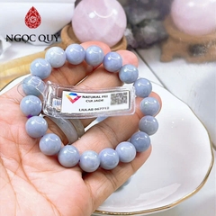 Vòng tay cẩm thạch A Ngọc Quý- Ngọc phỉ thúy type A tím tử lan hạt 10mm LM35