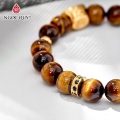 Vòng tay đá Thạch anh mắt hổ tự nhiên phối charm - Mẫu VC0964 - Ngọc Quý