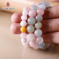 Vòng tay đá beryl hạt trơn