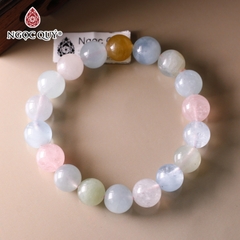 Vòng tay đá beryl hạt trơn