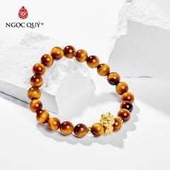 Vòng tay đá Thạch anh mắt hổ tự nhiên phối charm - Mẫu VC0111 - Ngọc Quý