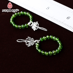 Bông tai bạc đá Diopside