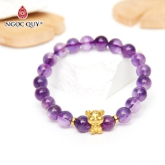Vòng tay đá Thạch anh tự nhiên phối charm - Mẫu VC0111 - Ngọc Quý