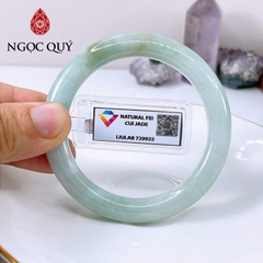 Vòng cẩm thạch A Myanmar - Ngọc phỉ thúy type A bản tròn màu xanh điểm phỉ 52-56mm LM101 (kèm kđ type A) - Ngoc Qúy