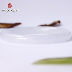 Vòng nguyên khối đá cẩm thạch bạch ngọc bản tròn