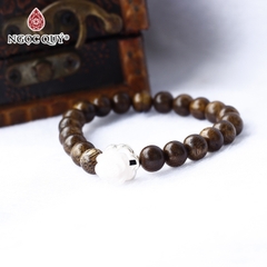Vòng tay Trầm hương phối charm - Mẫu VC1245 - Ngọc Quý