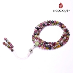 Vòng Chuỗi 108 Hạt Đá Tourmaline Đa Sắc