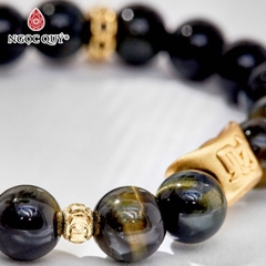 Vòng tay đá Thạch anh mắt hổ tự nhiên phối charm - Mẫu VC0964 - Ngọc Quý